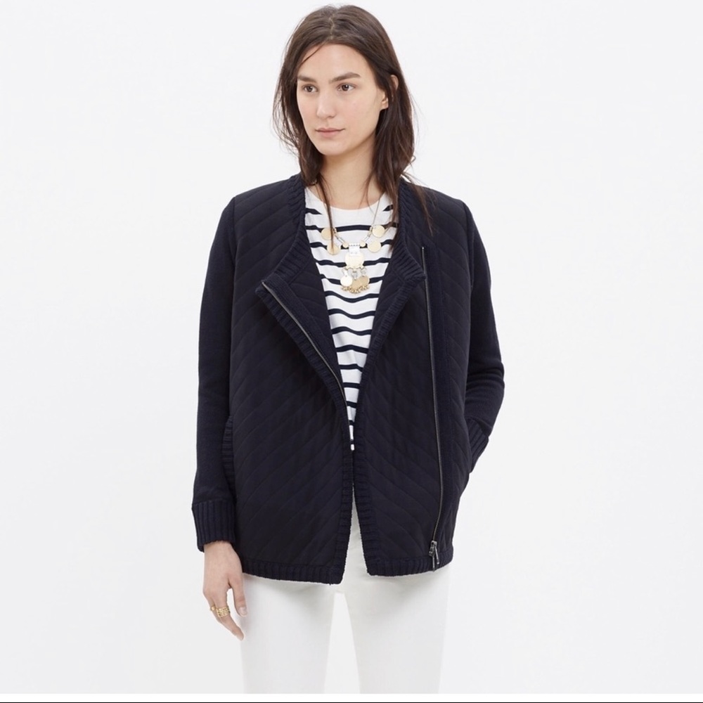Madewell quilter Biker Sweater Jacket Sz. S